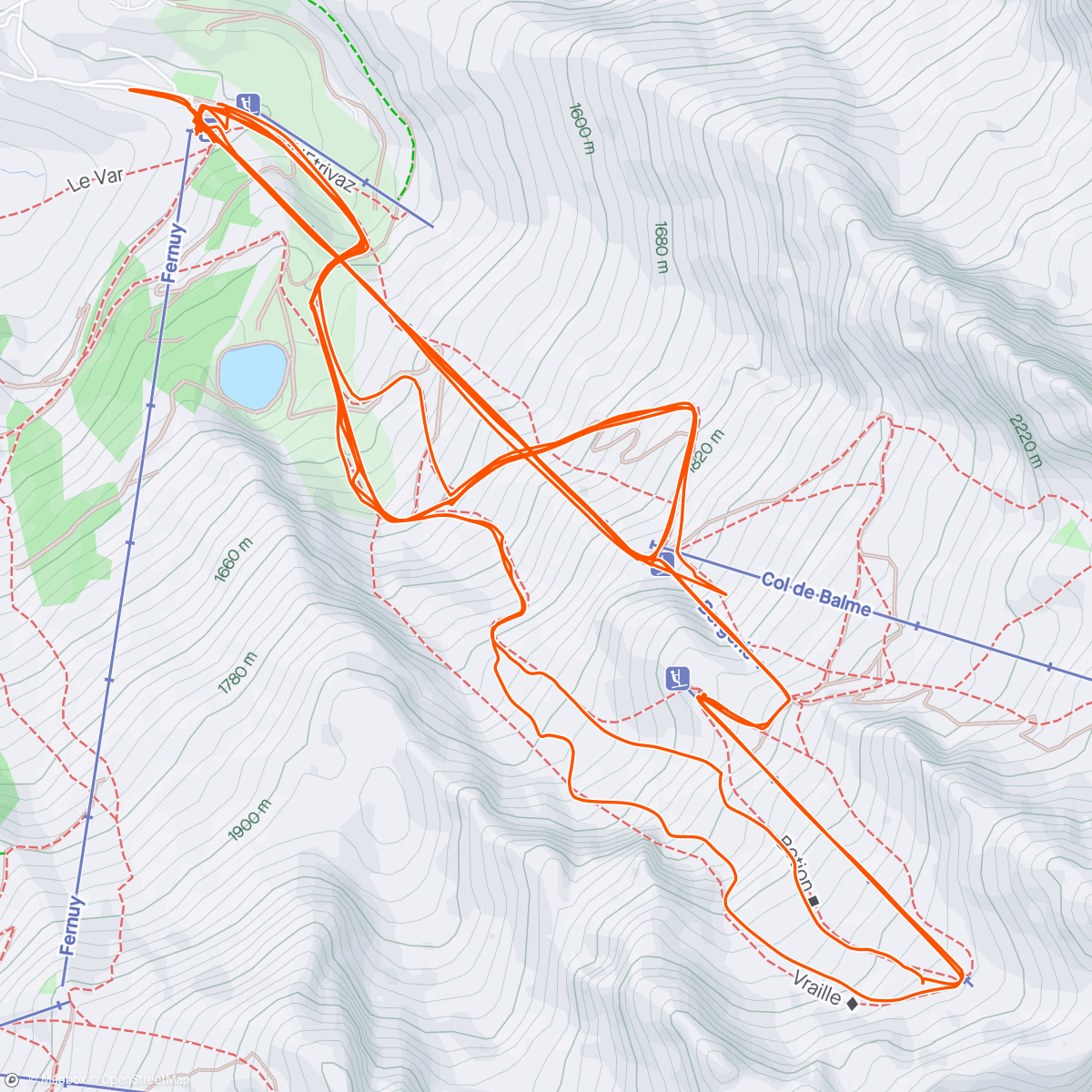 Map of the activity, Derby de Balmes « Jo Thovex »