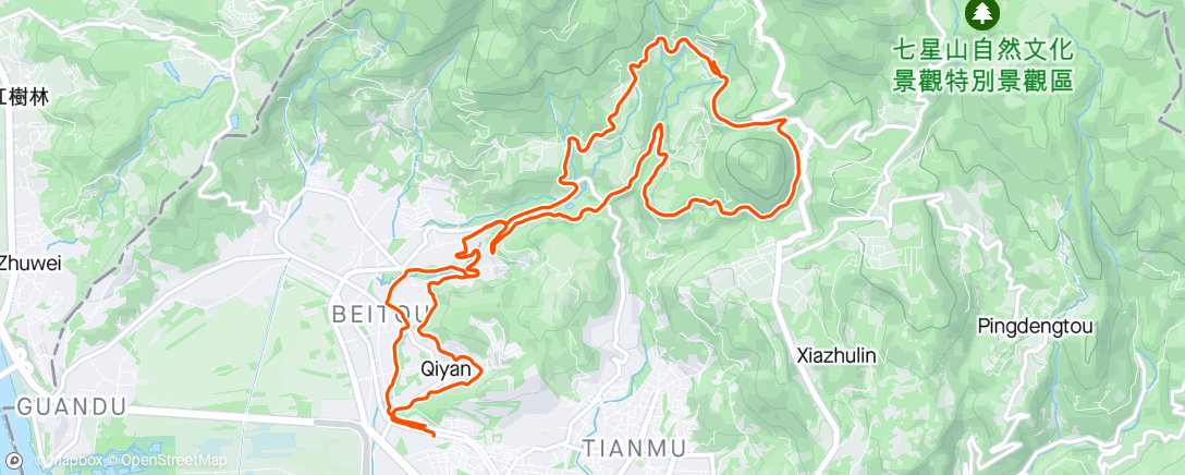 Карта физической активности (陽明山 riding)
