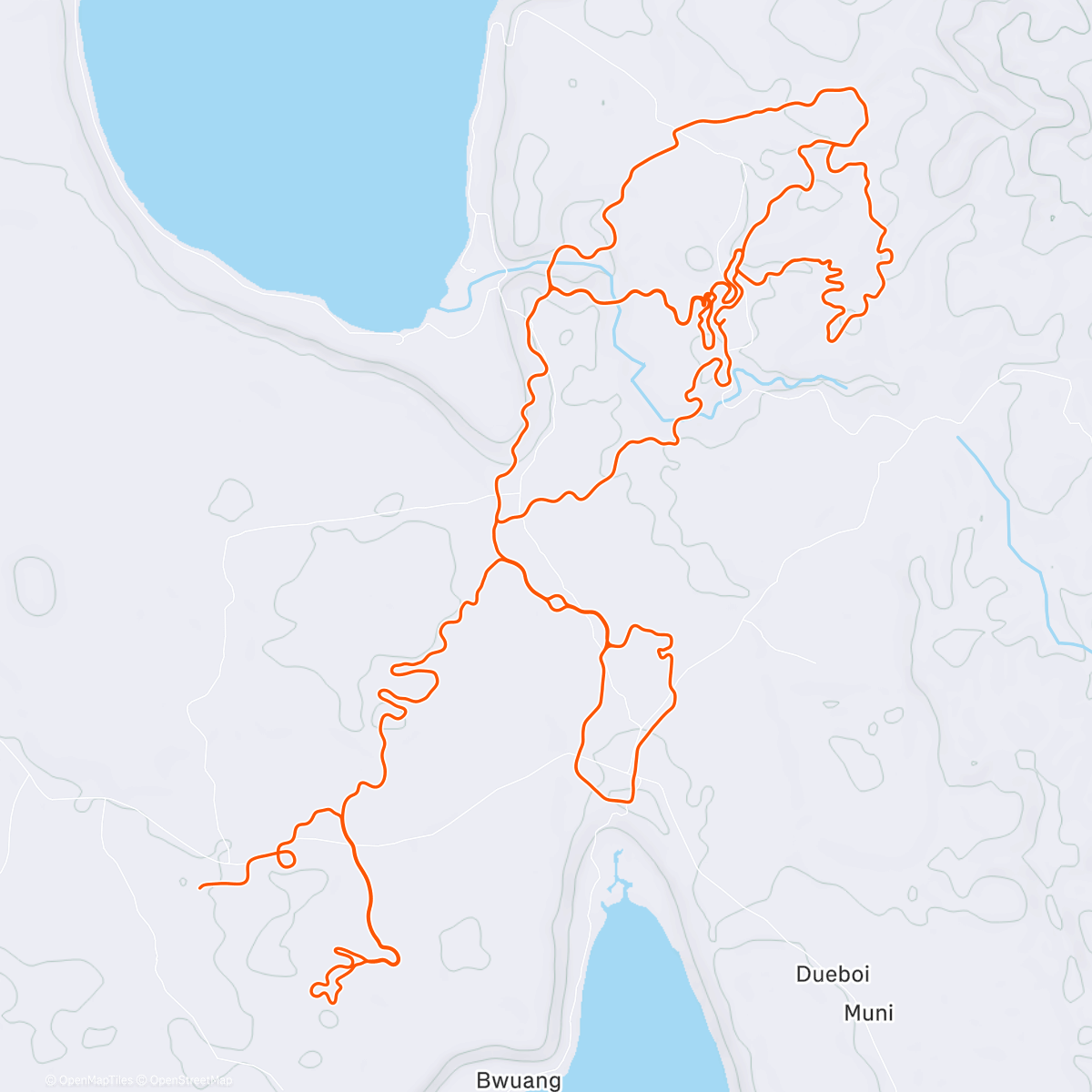 Map of the activity, Zwift - Fatmax (4), road | 120' -> 1 x [40' FM (4)] on Chain Chomper in Makuri Islands