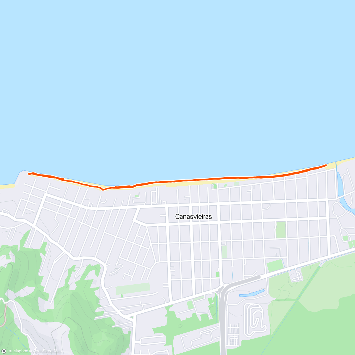 Map of the activity, Corridinha Noturna Praia de Canasvieiras