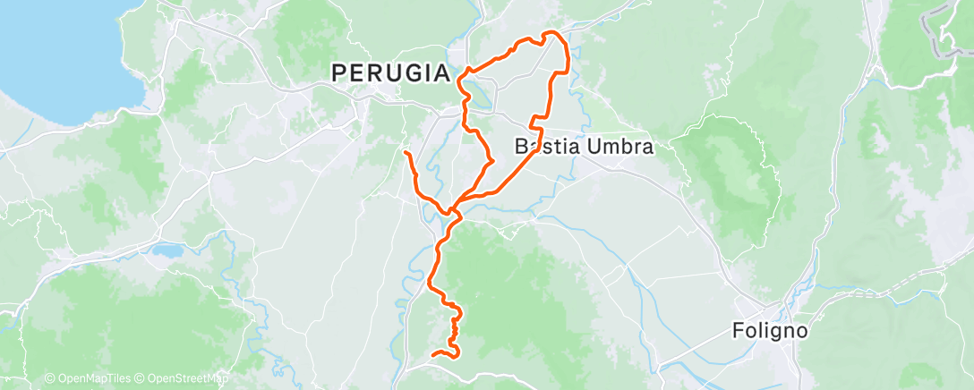Map of the activity, Pedalata pomeridiana