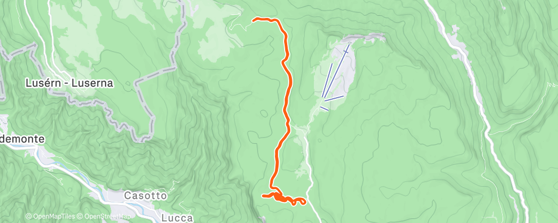 Map of the activity, Sessione di sci nordico mattutina