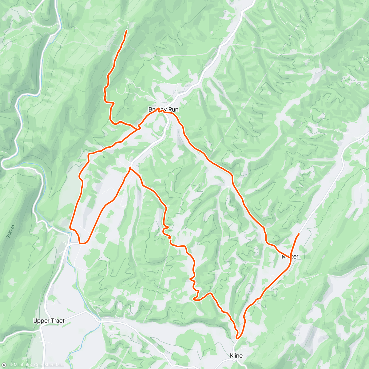 アクティビティ「MTB: Cave Mountain Rd. Loop」の地図