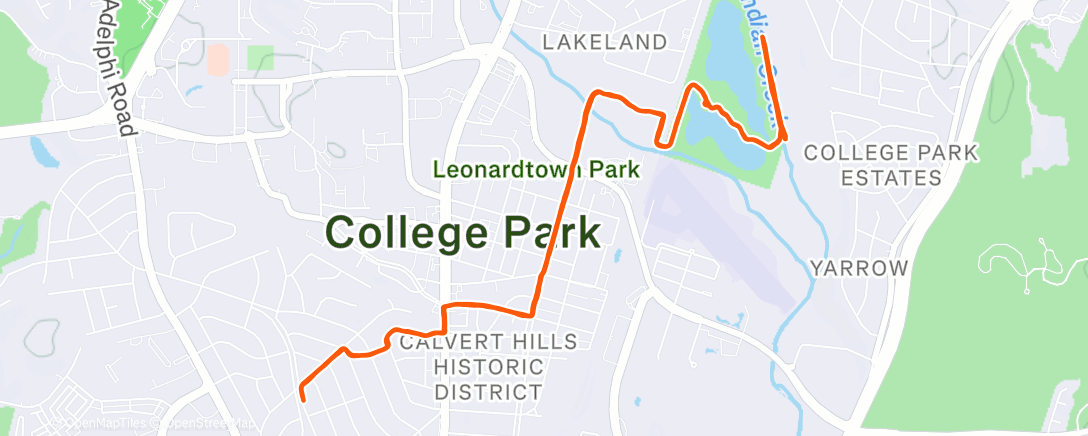 Map of the activity, 6 x .25 mile (1:15)