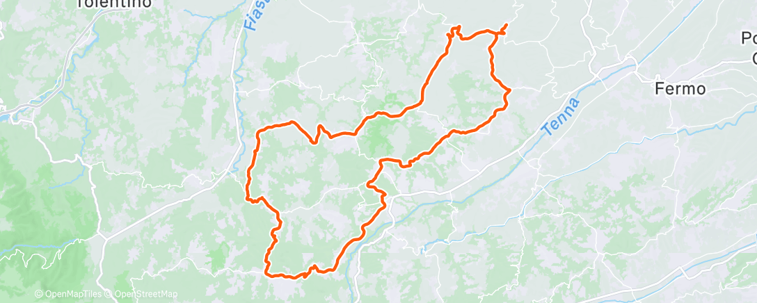 Map of the activity, Ciclismo all’ora di pranzo