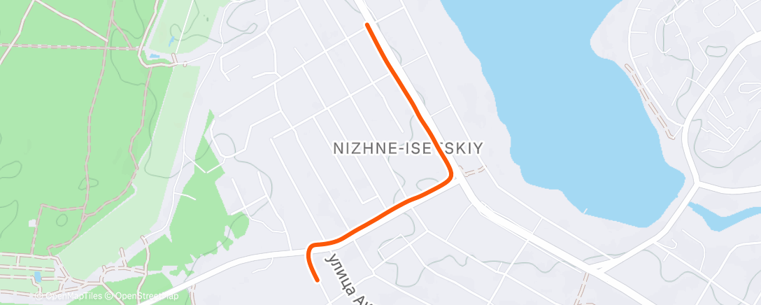 Map of the activity, Afternoon Run