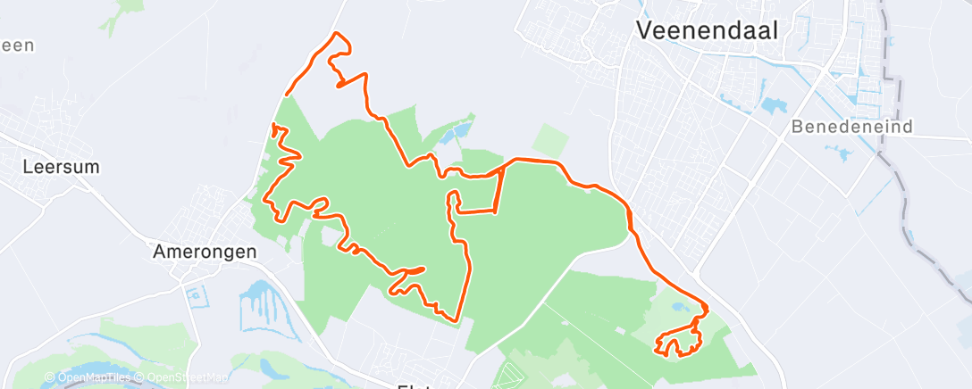 Map of the activity, Middagrit op e-mountainbike