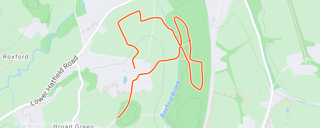 Map of the activity, Beautiful frosty misty run with mum