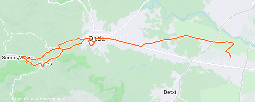 Map of the activity, Bicicleta por la mañana