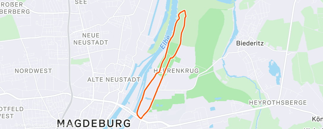 Map of the activity, Mittagslauf