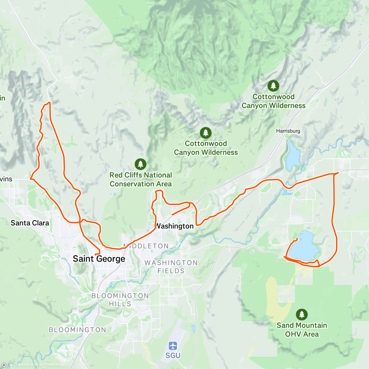 Map of the activity, IM 70.3 St. George - bike