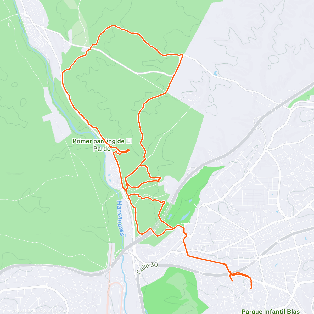 Map of the activity, Bicicleta de montaña matutina