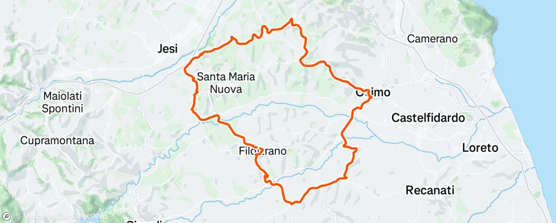 Map of the activity, Pedalata dell'ora di pranzo