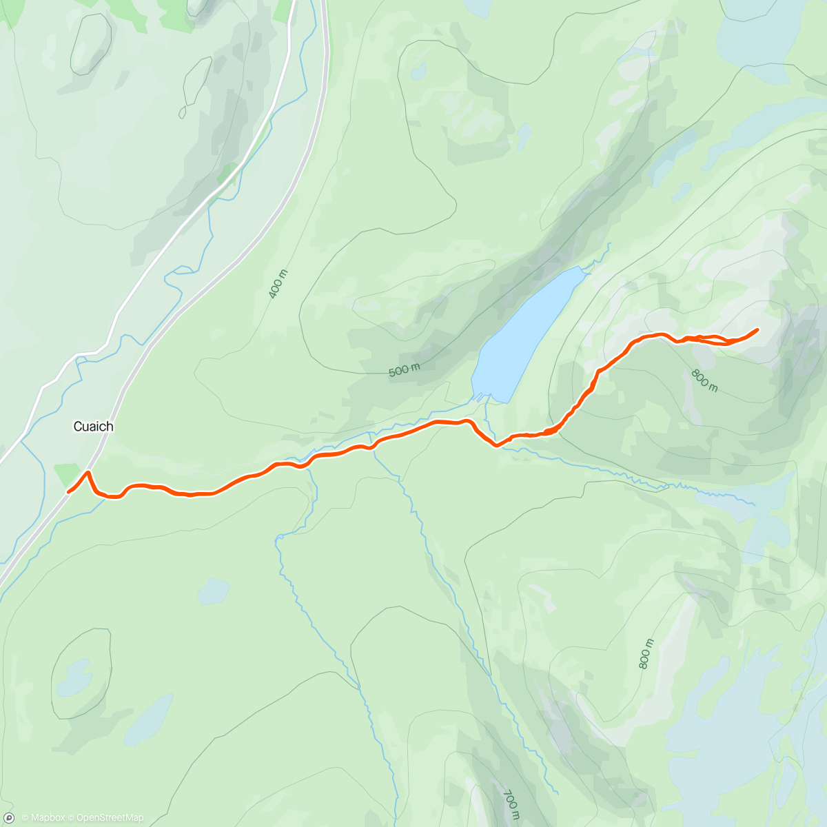 Map of the activity, Meall Chuaich