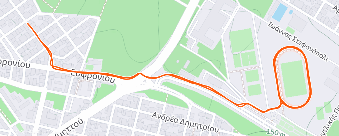 Map of the activity, Evening Run