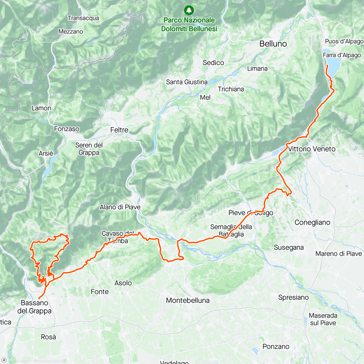 Map of the activity, 20 tappa Giro 🇮🇹