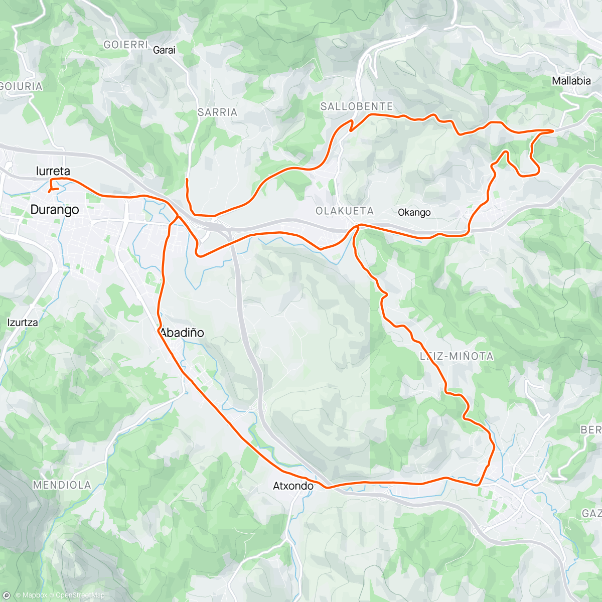 Map of the activity, Pré spin Durango