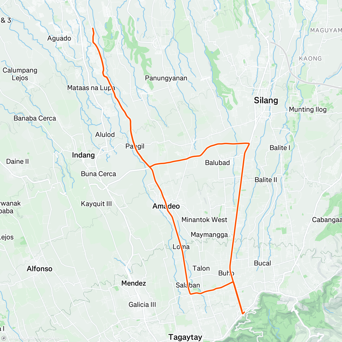 Map of the activity, Monton Anniversary Ride Off Saddle