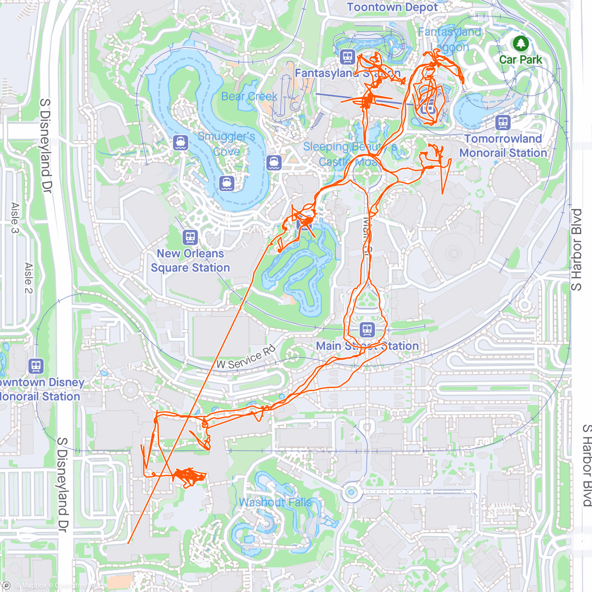 アクティビティ「Disneyland walkabout, day two」の地図