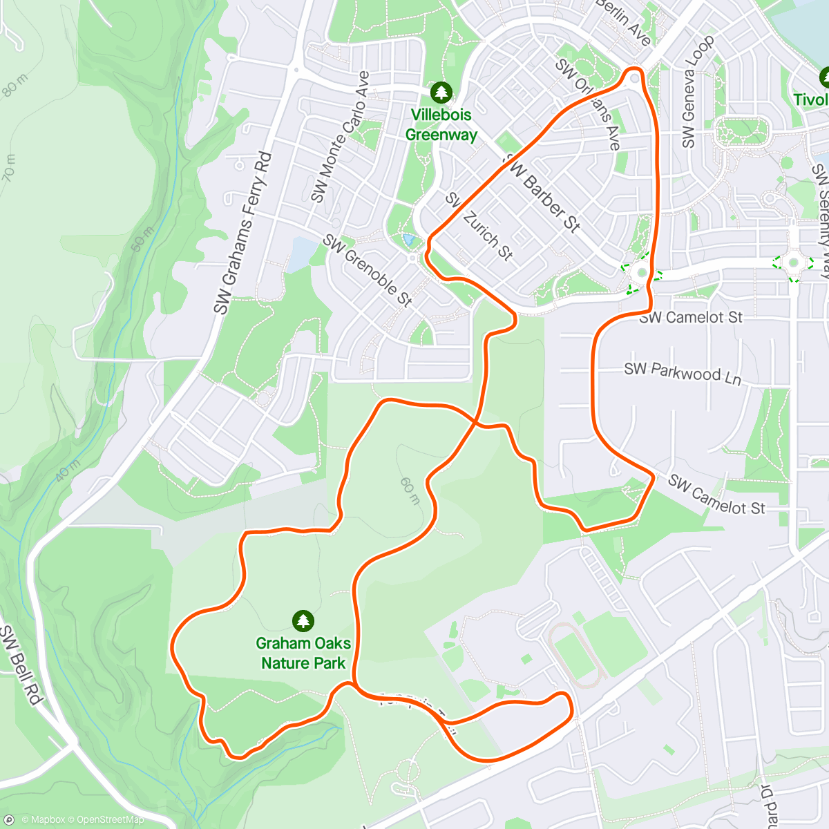 Map of the activity, Afternoon “Quickie” Walk