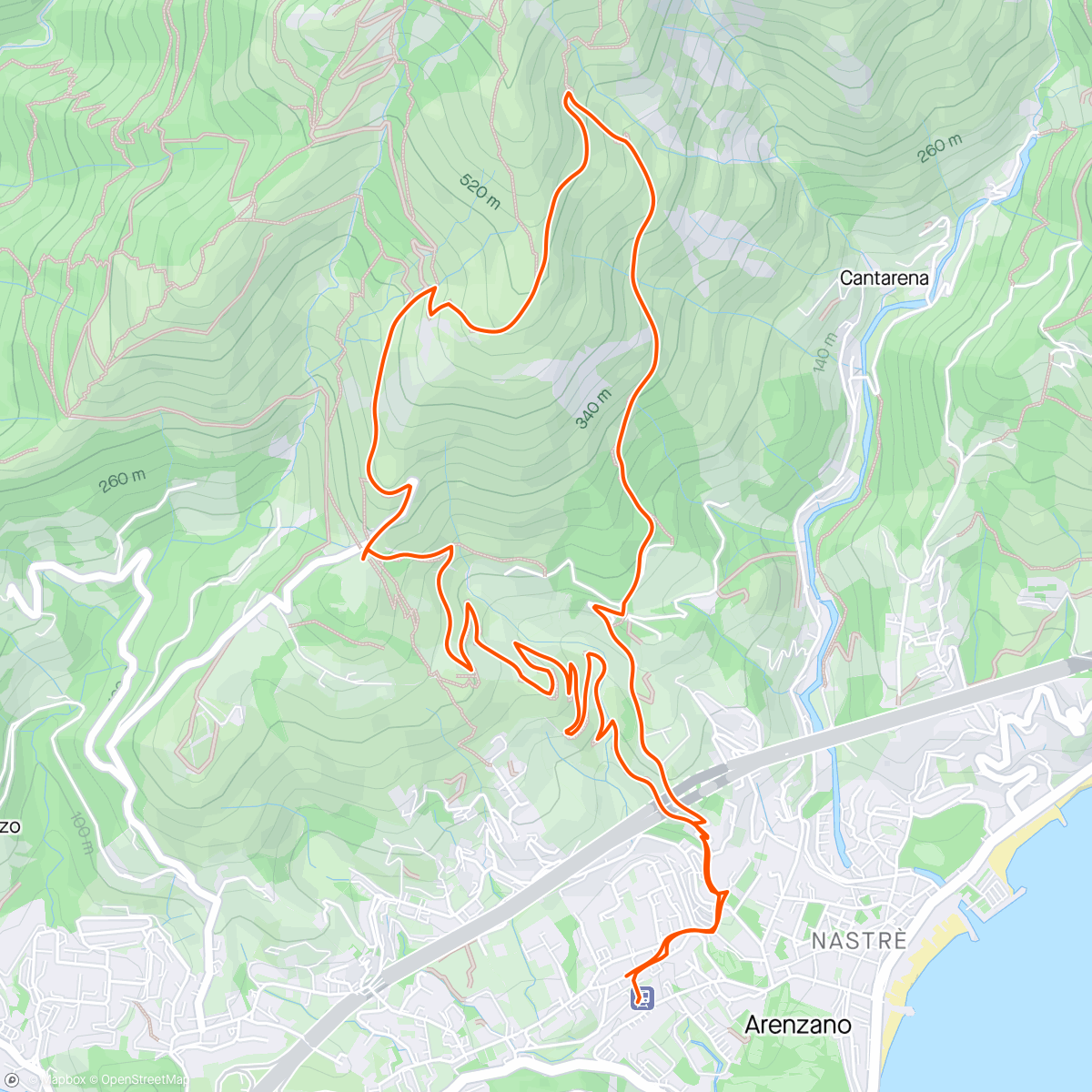 Map of the activity, Gita gruppo "Camminiamo Insieme": Arenzano_ Sant. Bambin di Praga_ Curlo_ Rifugio Scarpeggin_ Arenzano