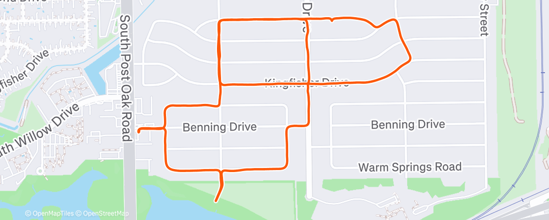 Map of the activity, Afternoon Run