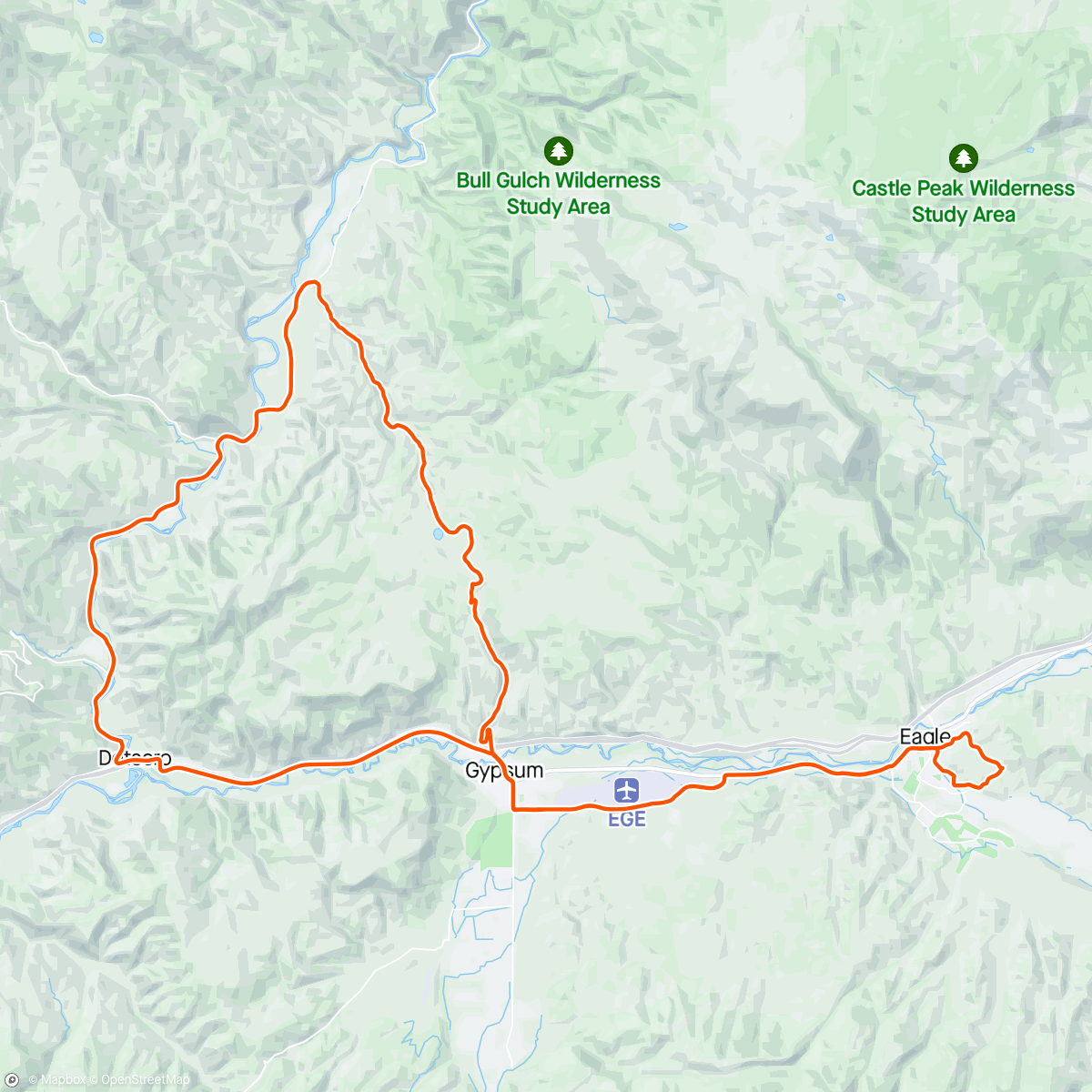 Map of the activity, Eagle Group ride