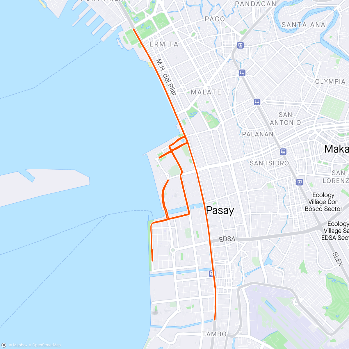 活动地图，National MILO Marathon Manila 42.195KM