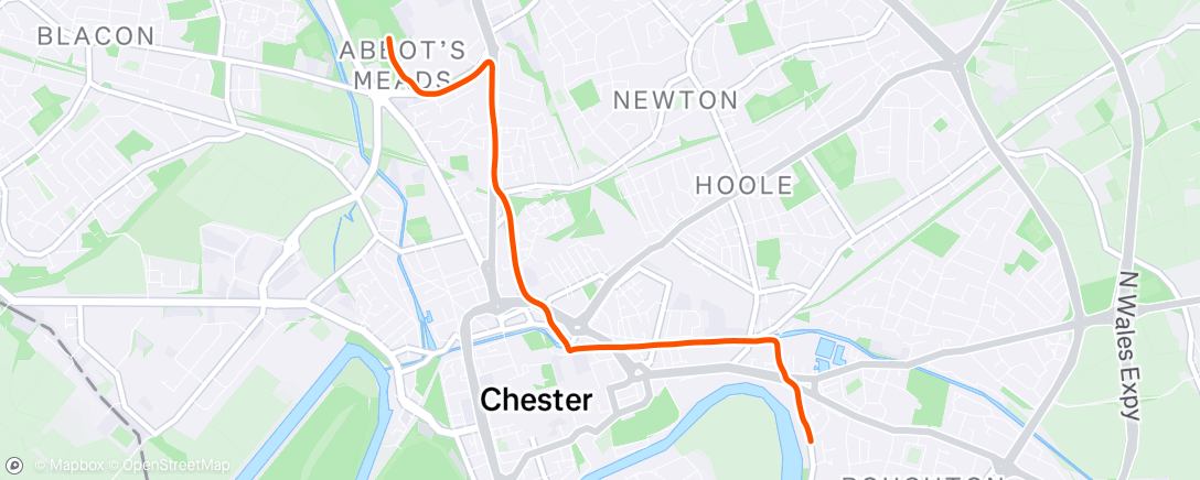 Map of the activity, Run to parkrun