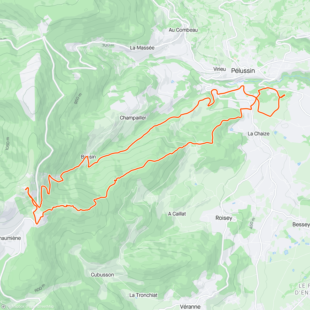 Map of the activity, 3 Dents, Crêt de l'œillon depuis Pelussin.