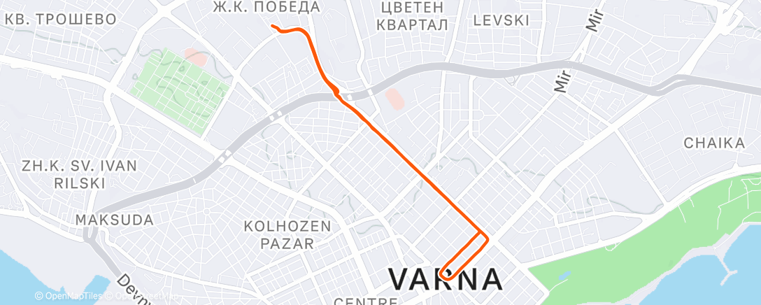 Map of the activity, Afternoon Walk