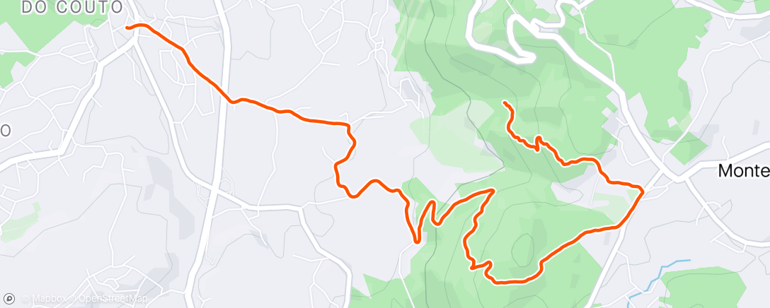 Map of the activity, Corrida em trilho matinal