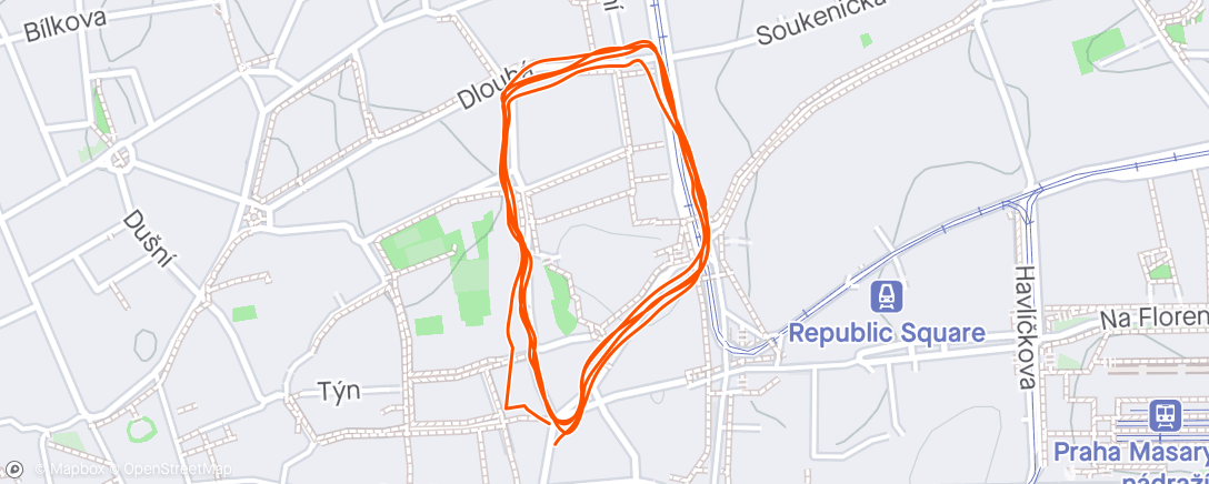 Map of the activity, Evening Run