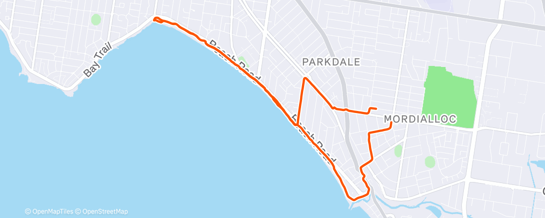 Map of the activity, Morning Run