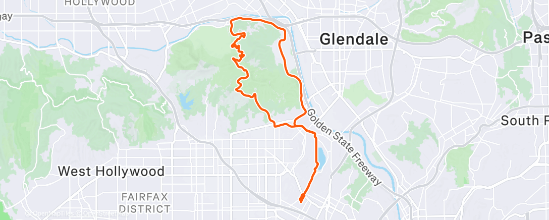 Map of the activity, Cycling