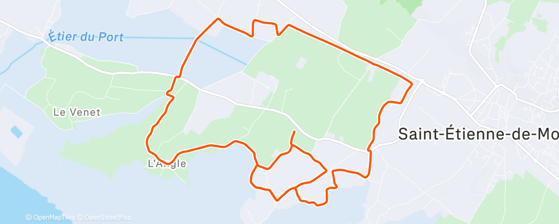 Map of the activity, Course à pied le matin