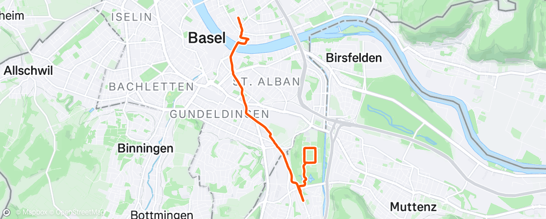 Map of the activity, Afternoon Run