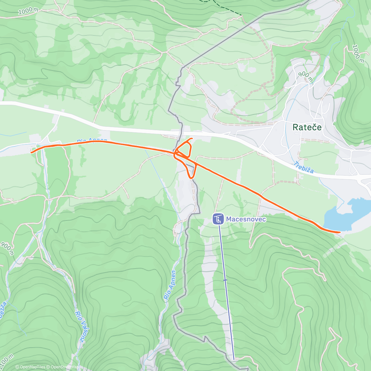 Map of the activity, Rateče