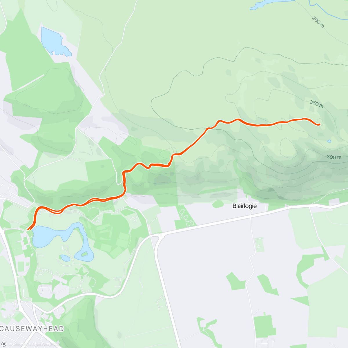 Map of the activity, Dumyat Hill Race