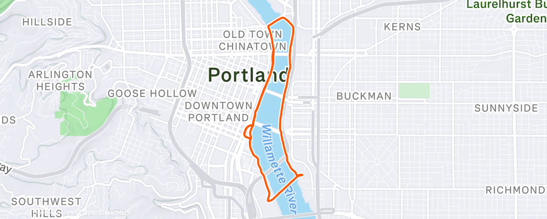 Карта физической активности (Portland Waterfront)