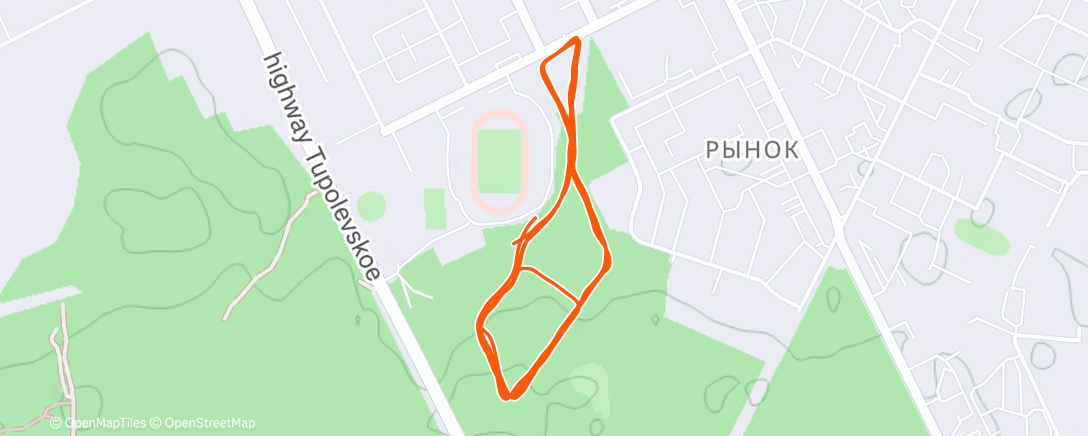 Map of the activity, Утренний забег