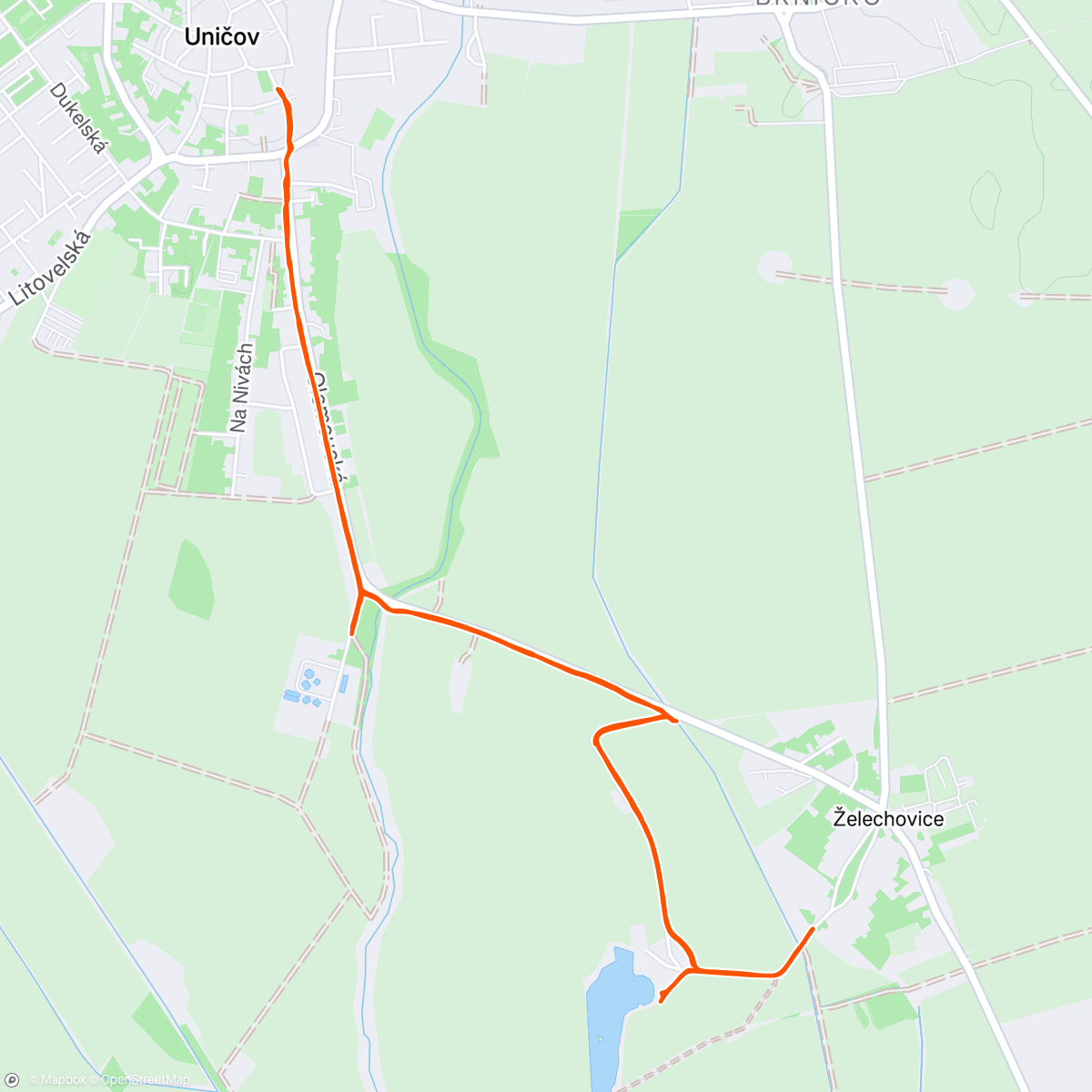 Map of the activity, Lunch Run- ufffff, úterý🤣🤣🤣