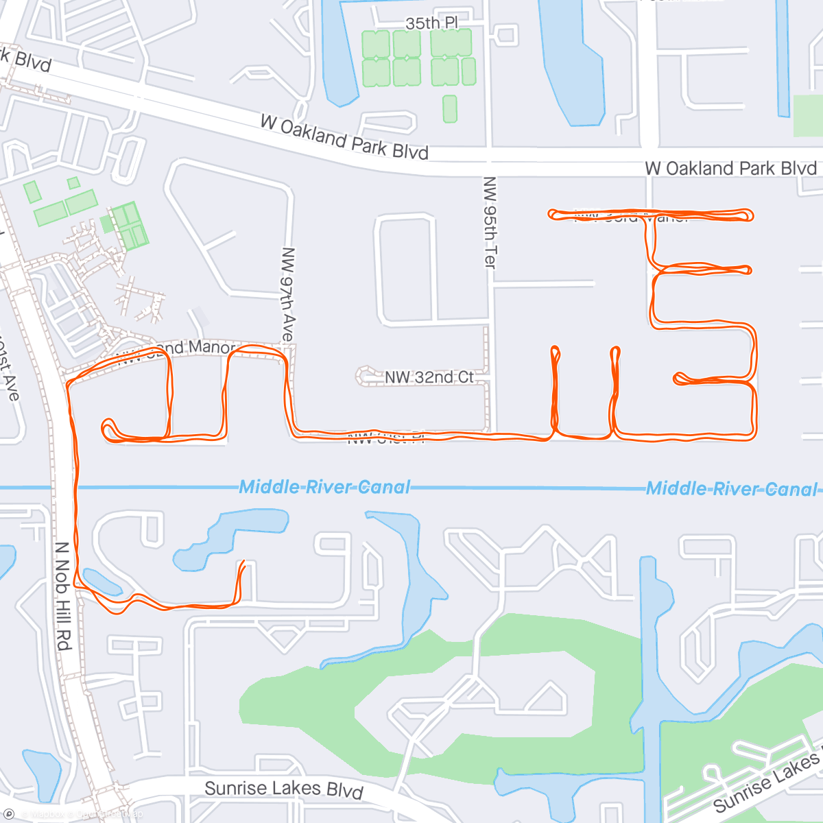 Mapa da atividade, 5 miles FAST power walk tire pull.