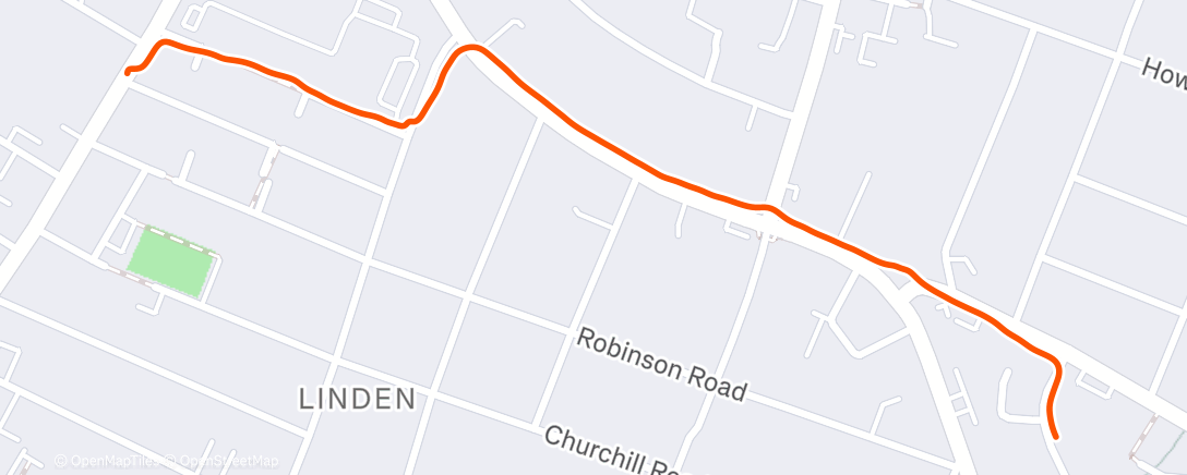 Map of the activity, Afternoon Run