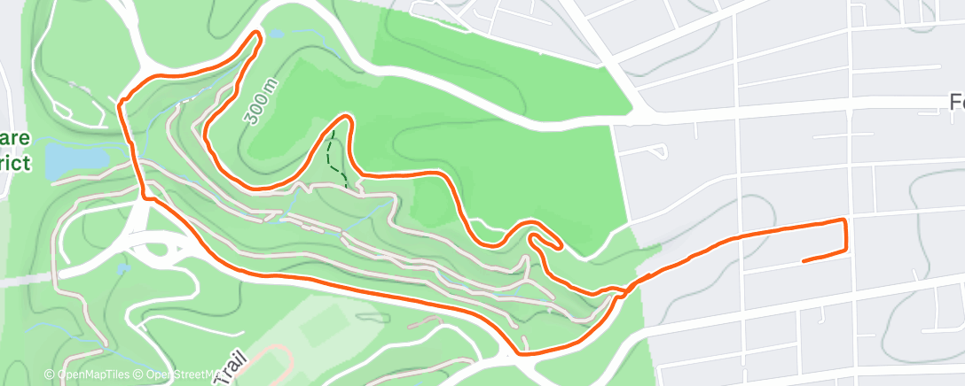Map of the activity, Schenley Park Walk ☔