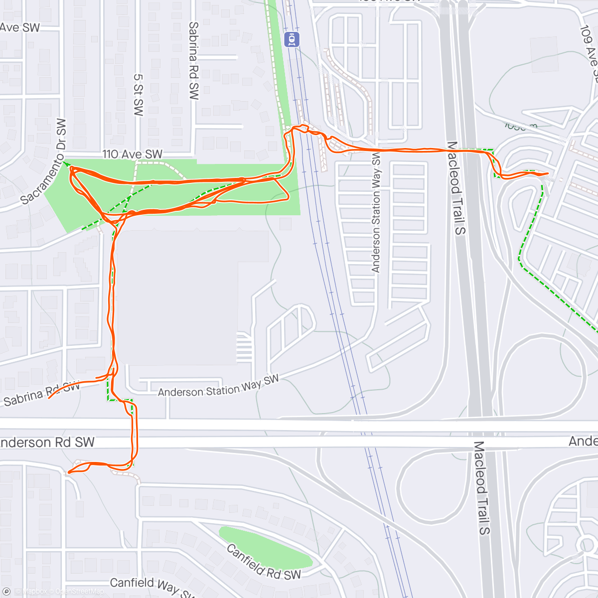 Map of the activity, Come back run