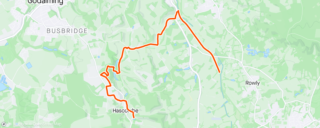 Map of the activity, Hascombe - Wey & Arun