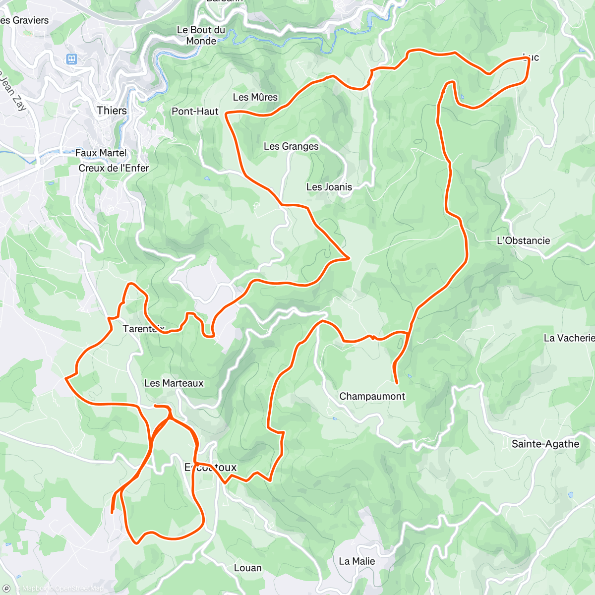 Map of the activity, Sortie vélo le matin