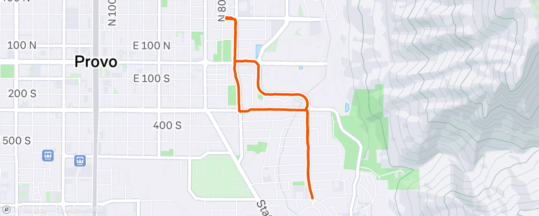 Map of the activity, Afternoon Run