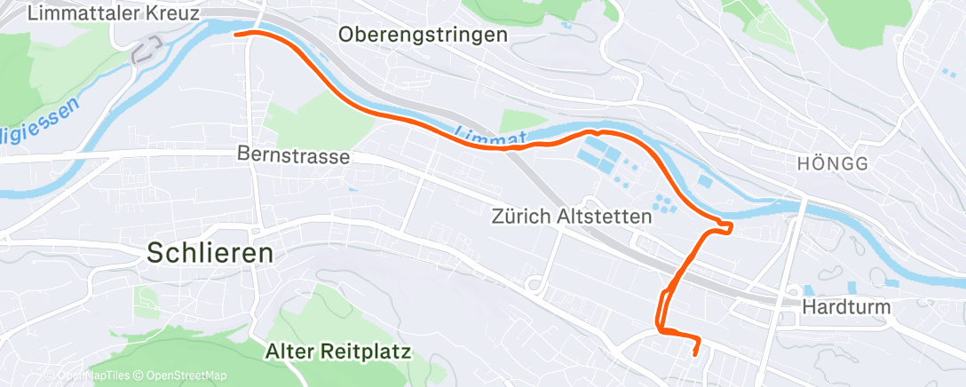 Map of the activity, Morning Run - short activations